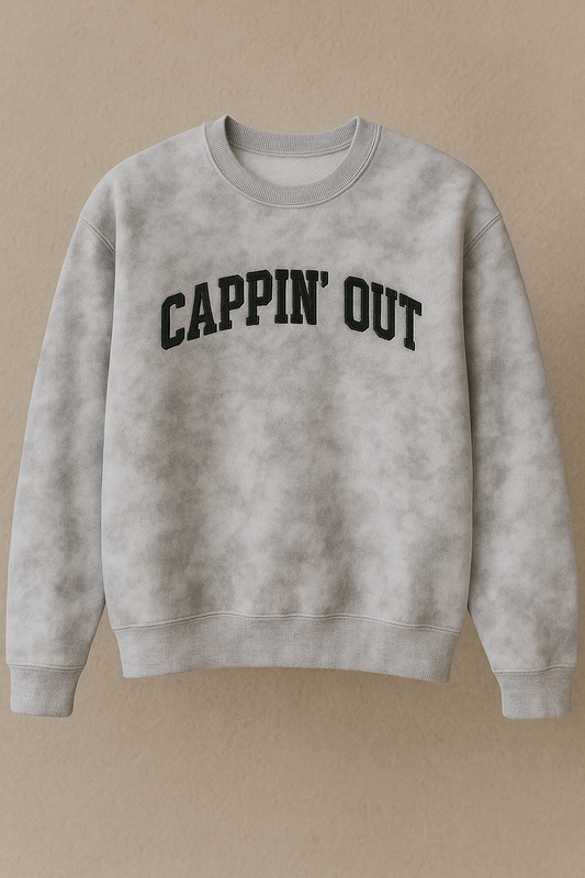 Heavyweight Tie Dye “Cappin Out” University Sweatshirt