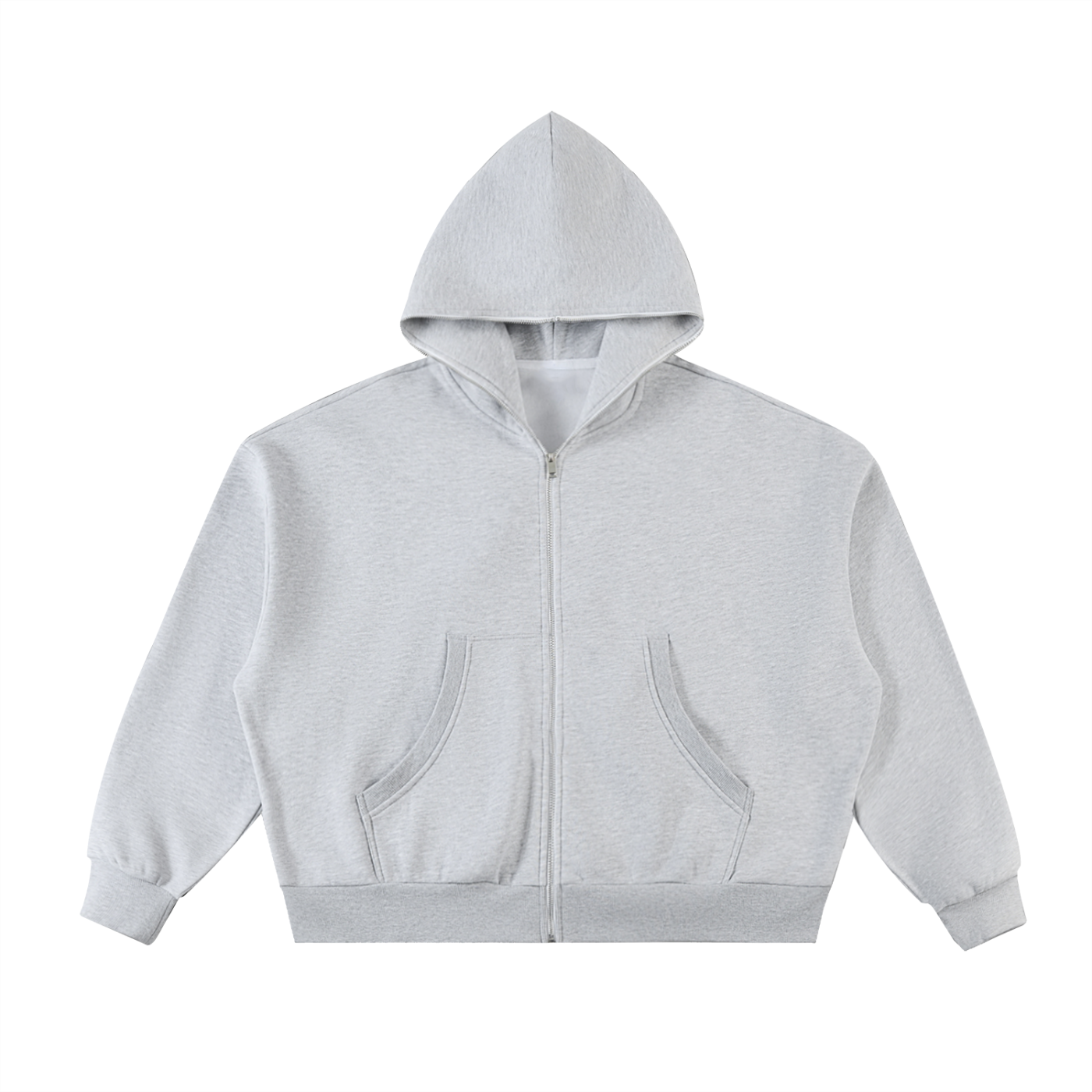 Blank Fleeced Heavyweight Full-Zip Boxy Hoodie