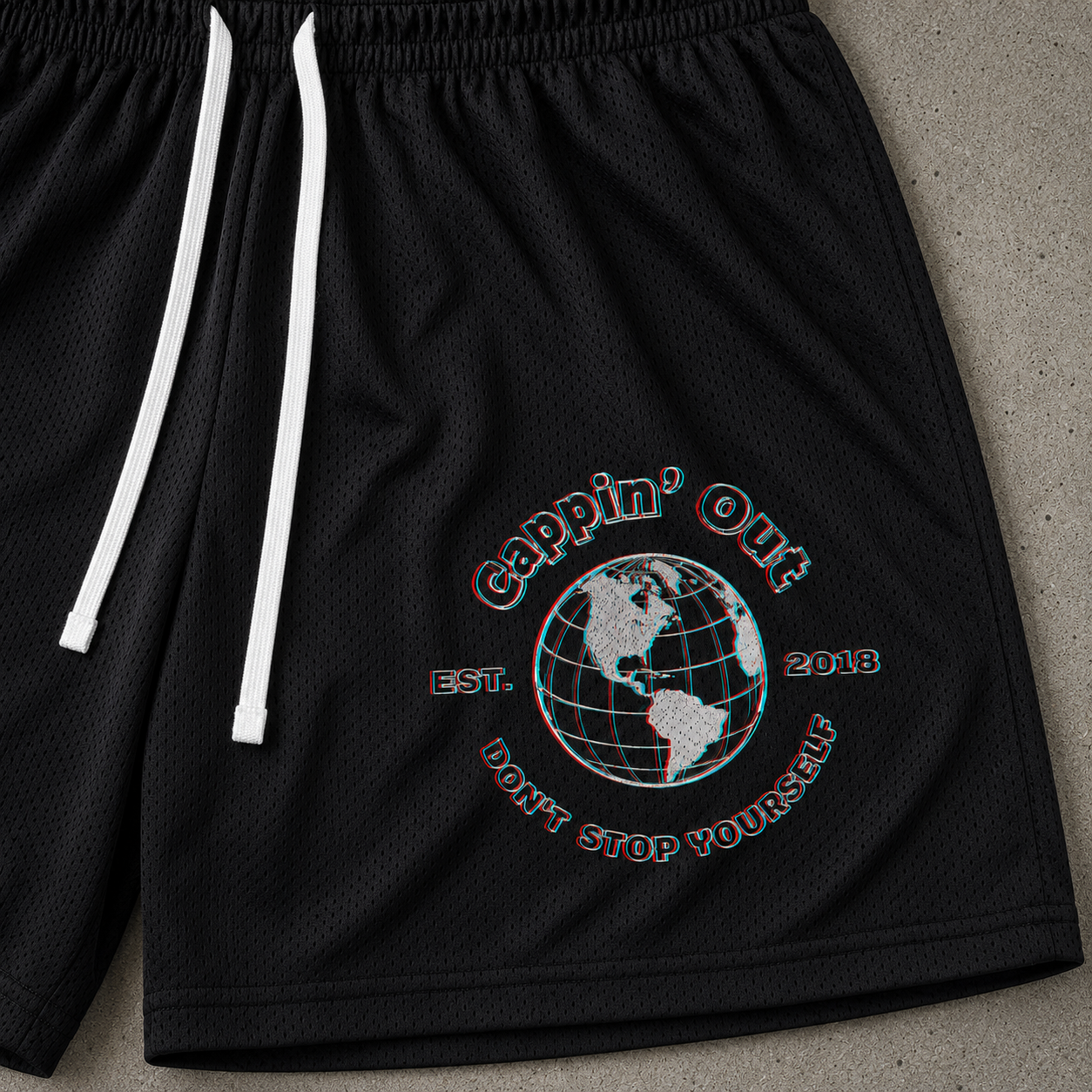Mesh Drawstring Activewear Shorts
