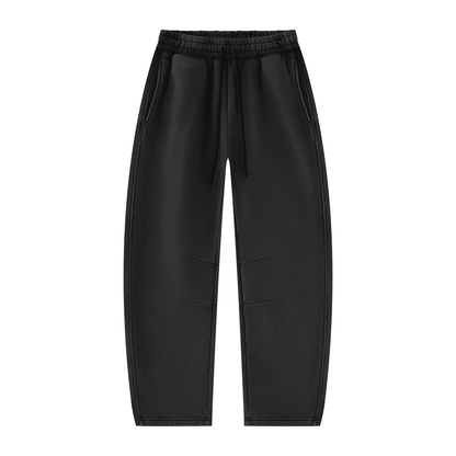 Blank Unisex Vintage Wash Barrel Leg Fleece Sweatpants