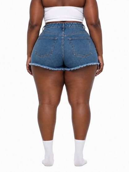 Women’s Vintage Wash High Rise Denim Shorts