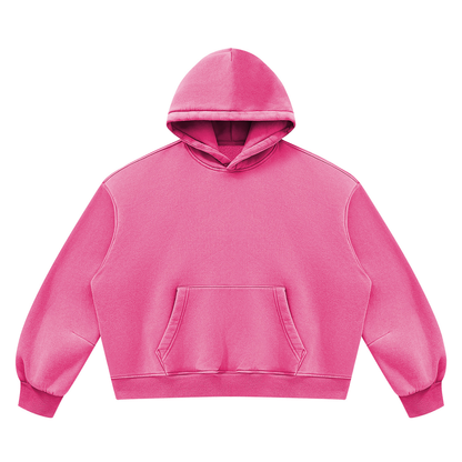Blank Unisex Vintage Wash Boxy Fleece Hoodie