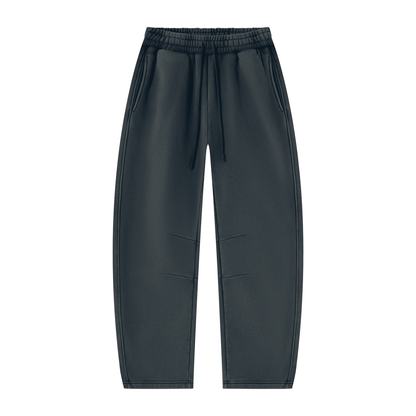 Blank Unisex Vintage Wash Barrel Leg Fleece Sweatpants