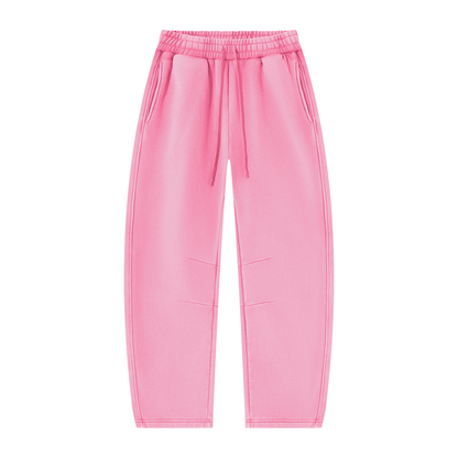 Blank Unisex Vintage Wash Barrel Leg Fleece Sweatpants