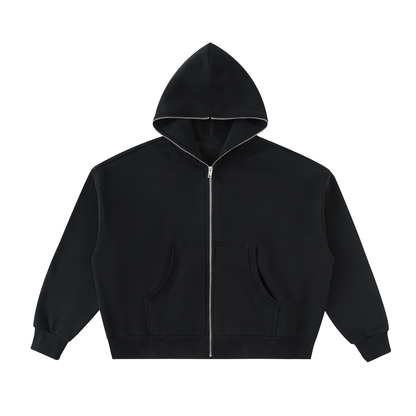 Blank Fleeced Heavyweight Full-Zip Boxy Hoodie