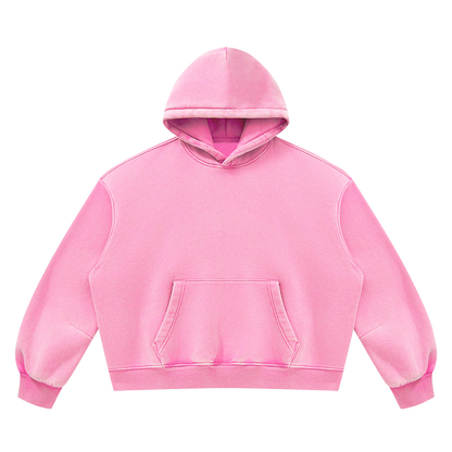 Blank Unisex Vintage Wash Boxy Fleece Hoodie