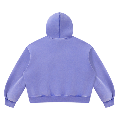 Blank Unisex Vintage Wash Boxy Fleece Hoodie