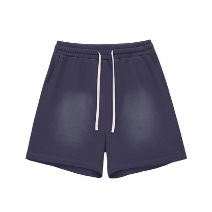 Blank Sun Fade Raw Edge Cotton Shorts