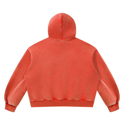 Blank Unisex Vintage Wash Boxy Fleece Hoodie
