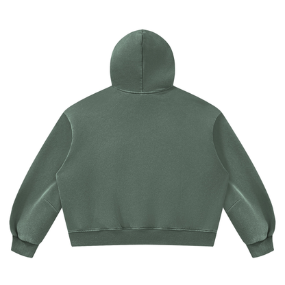 Blank Unisex Vintage Wash Boxy Fleece Hoodie