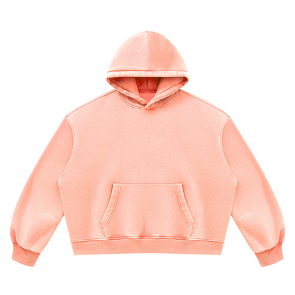 Blank Unisex Vintage Wash Boxy Fleece Hoodie