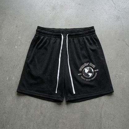 Mesh Drawstring Activewear Shorts