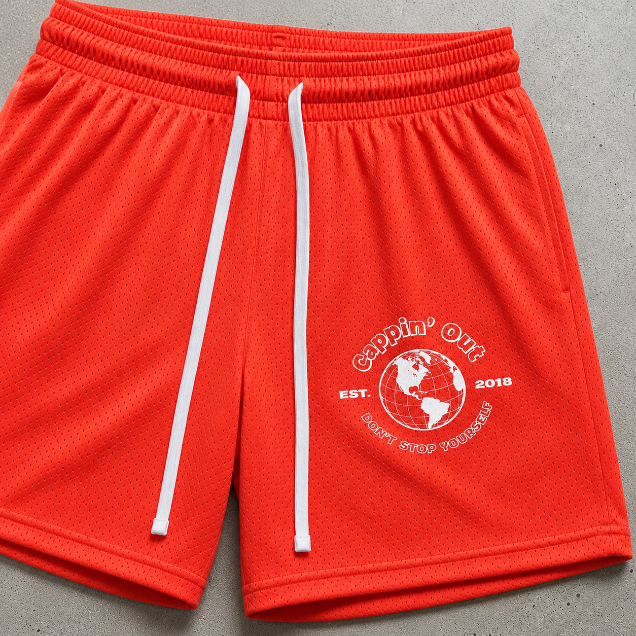 Mesh Drawstring Activewear Shorts