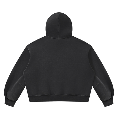 Blank Unisex Vintage Wash Boxy Fleece Hoodie