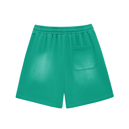 Blank Sun Fade Raw Edge Cotton Shorts