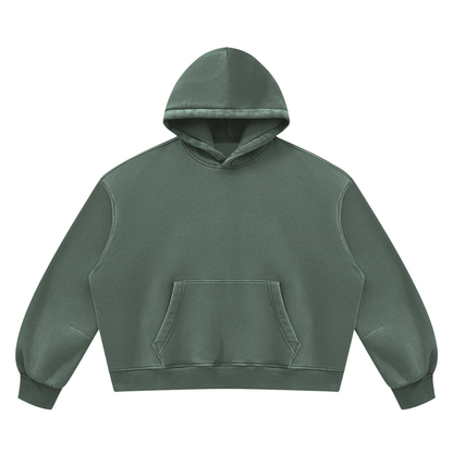 Blank Unisex Vintage Wash Boxy Fleece Hoodie