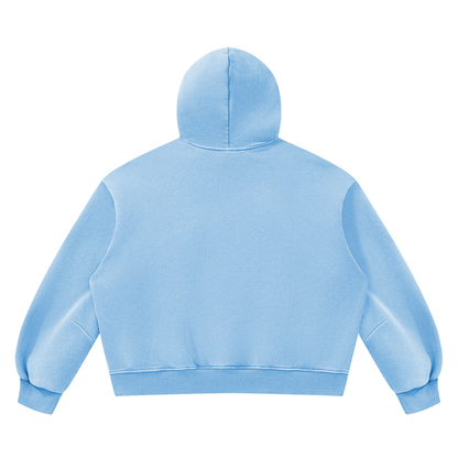 Blank Unisex Vintage Wash Boxy Fleece Hoodie