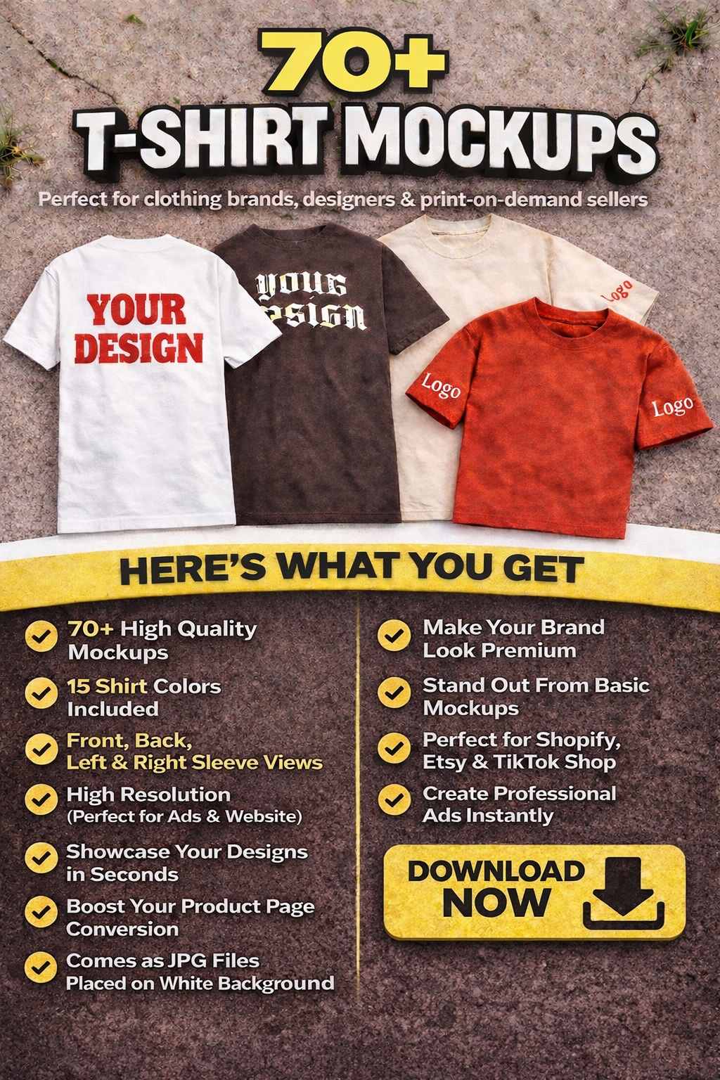 70+ T-shirts Mockup Pack