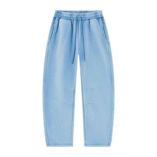 Blank Unisex Vintage Wash Barrel Leg Fleece Sweatpants