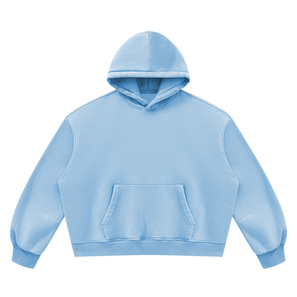 Blank Unisex Vintage Wash Boxy Fleece Hoodie