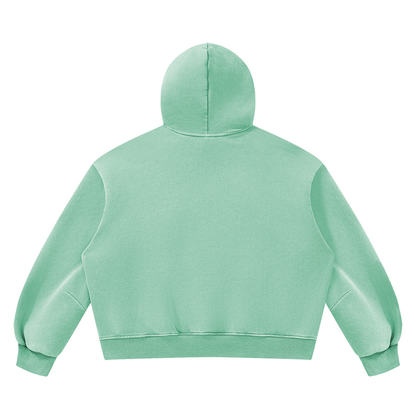 Blank Unisex Vintage Wash Boxy Fleece Hoodie