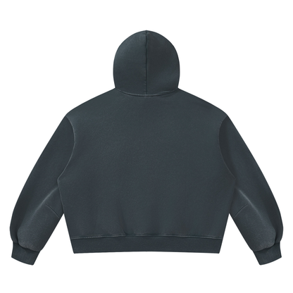 Blank Unisex Vintage Wash Boxy Fleece Hoodie
