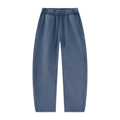 Blank Unisex Vintage Wash Barrel Leg Fleece Sweatpants