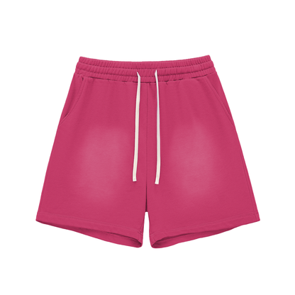 Blank Sun Fade Raw Edge Cotton Shorts