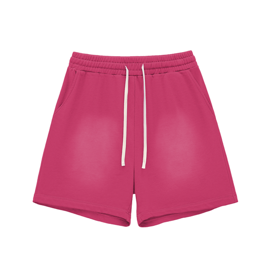 Blank Sun Fade Raw Edge Cotton Shorts