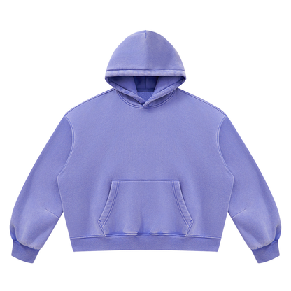 Blank Unisex Vintage Wash Boxy Fleece Hoodie