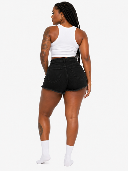 Women’s Vintage Wash High Rise Denim Shorts