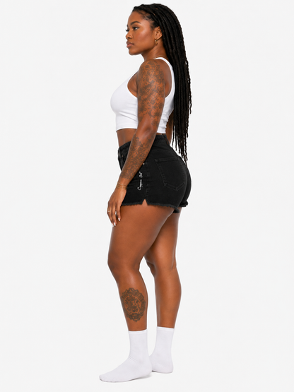 Women’s Vintage Wash High Rise Denim Shorts