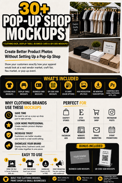 30+ Pop Up Shop Mockup Pack [Bonus Mockups Included]