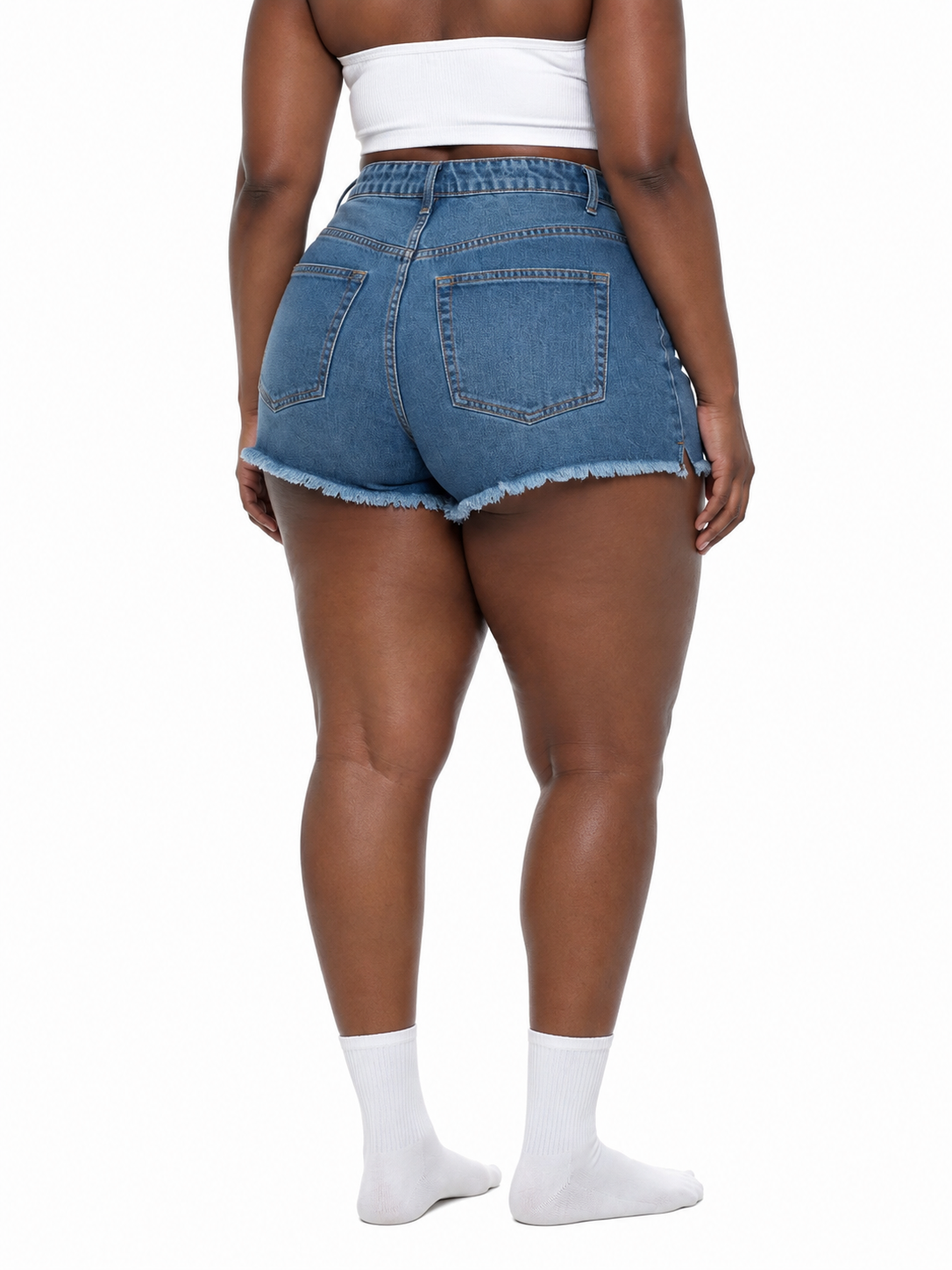 Women’s Vintage Wash High Rise Denim Shorts