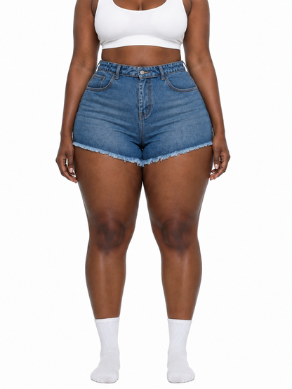 Women’s Vintage Wash High Rise Denim Shorts
