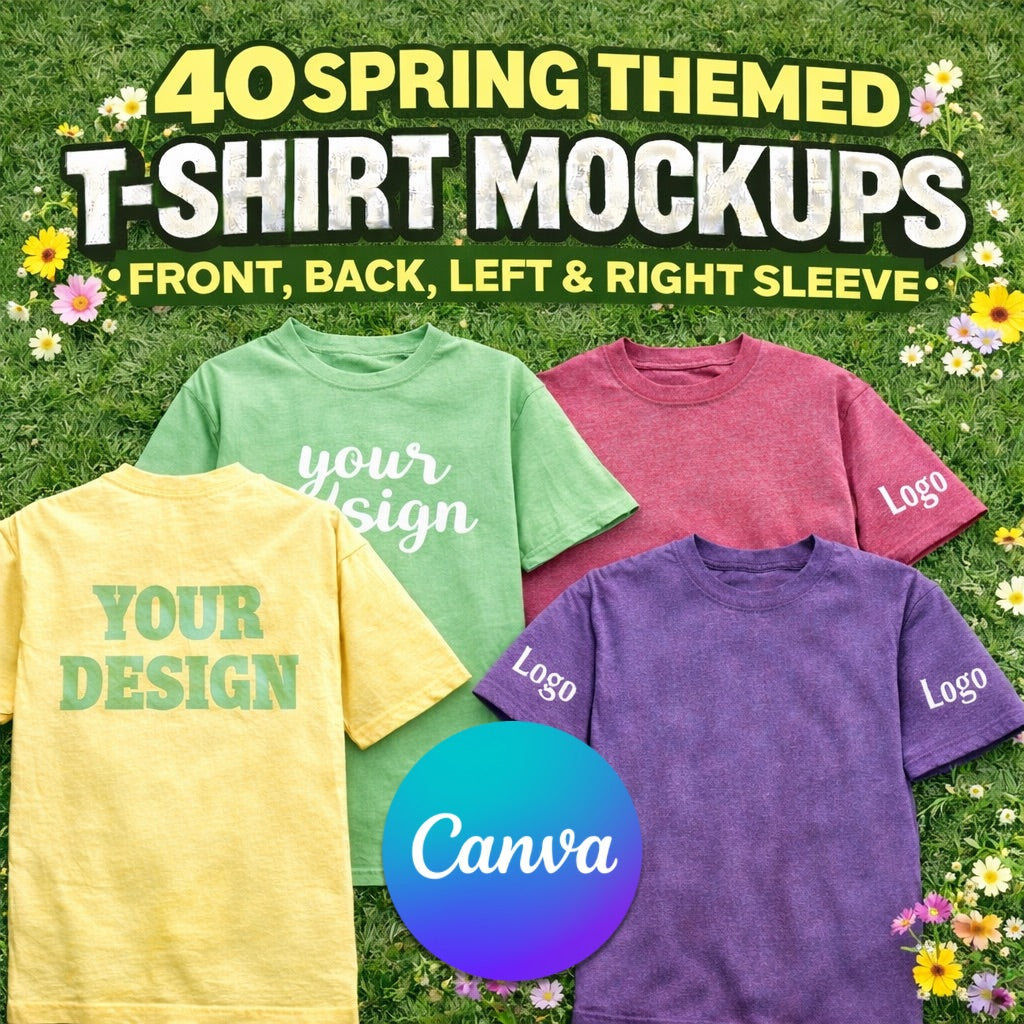 40 Spring Themed T-shirts Mockup Pack