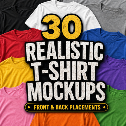 30 Realistic T-shirts Mockup Pack
