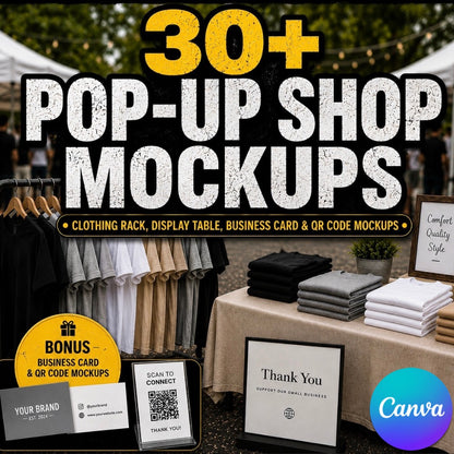 30+ Pop Up Shop Mockup Pack [Bonus Mockups Included]