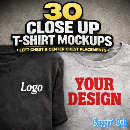 30 Left Chest & Center Chest T-shirts Mockup Pack