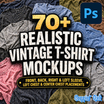 70+ Realistic Vintage T-shirts Mockup Pack
