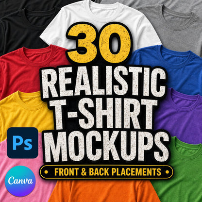 30 Realistic T-shirts Mockup Pack