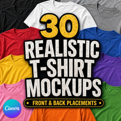 30 Realistic T-shirts Mockup Pack