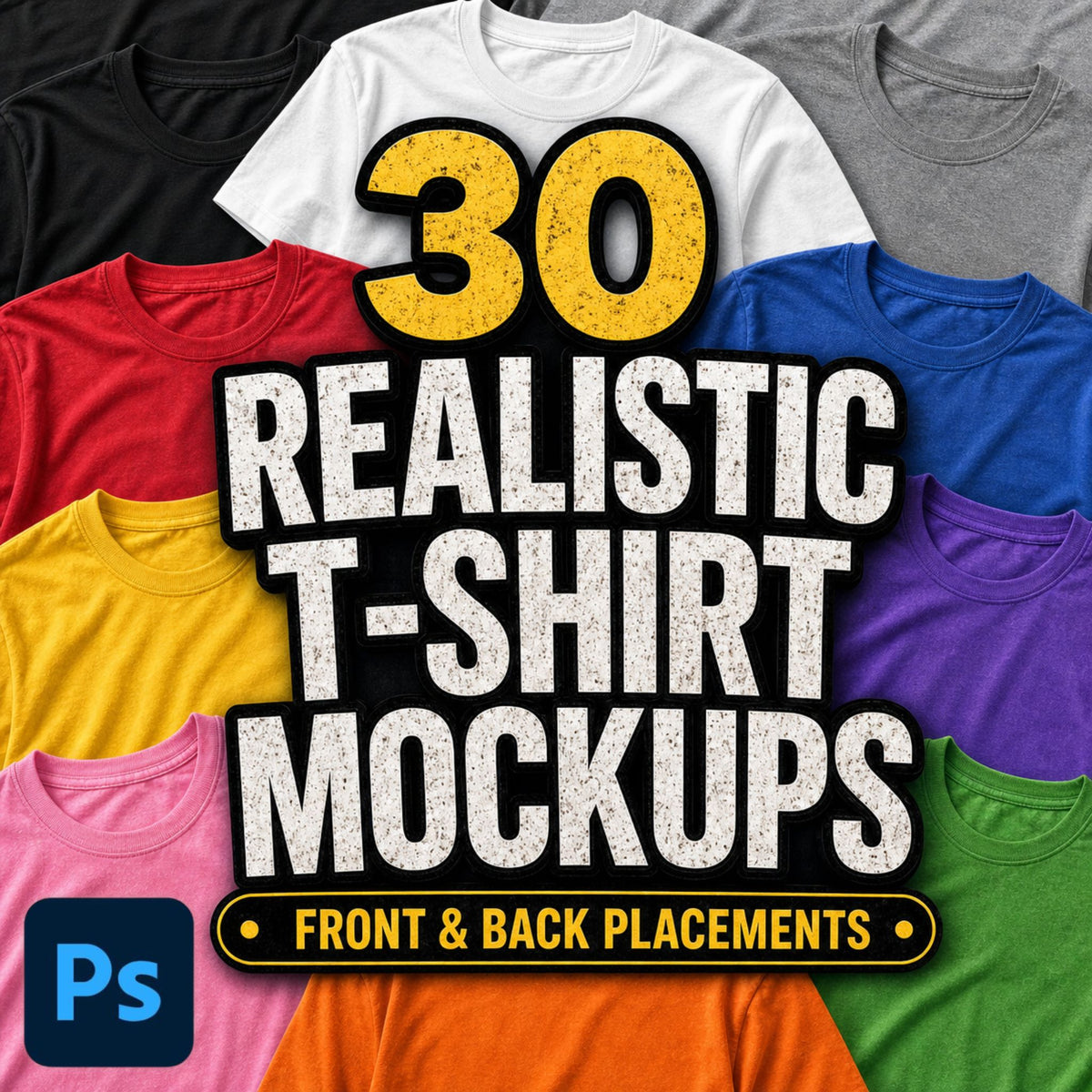 30 Realistic T-shirts Mockup Pack