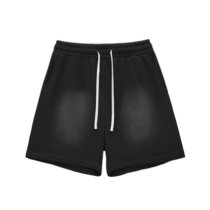Blank Sun Fade Raw Edge Cotton Shorts
