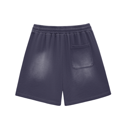 Blank Sun Fade Raw Edge Cotton Shorts