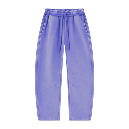 Blank Unisex Vintage Wash Barrel Leg Fleece Sweatpants