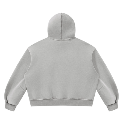 Blank Unisex Vintage Wash Boxy Fleece Hoodie