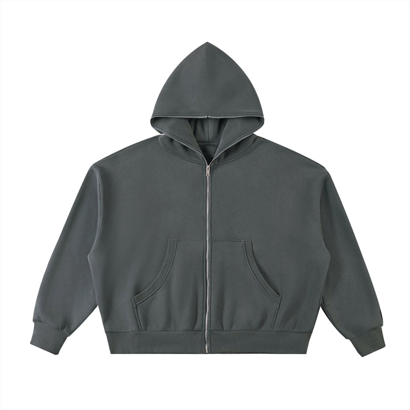 Blank Fleeced Heavyweight Full-Zip Boxy Hoodie