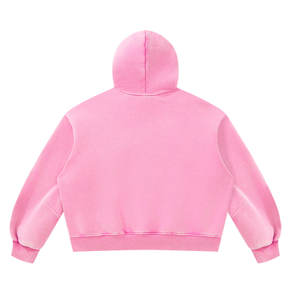 Blank Unisex Vintage Wash Boxy Fleece Hoodie