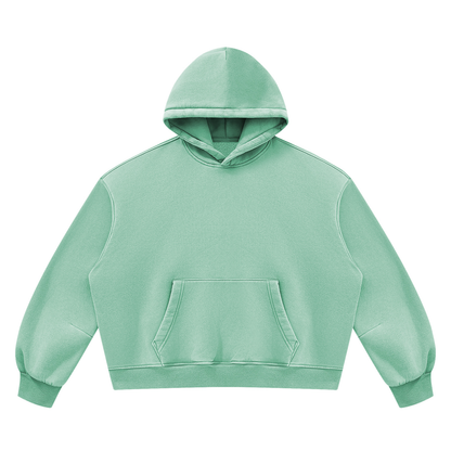 Blank Unisex Vintage Wash Boxy Fleece Hoodie